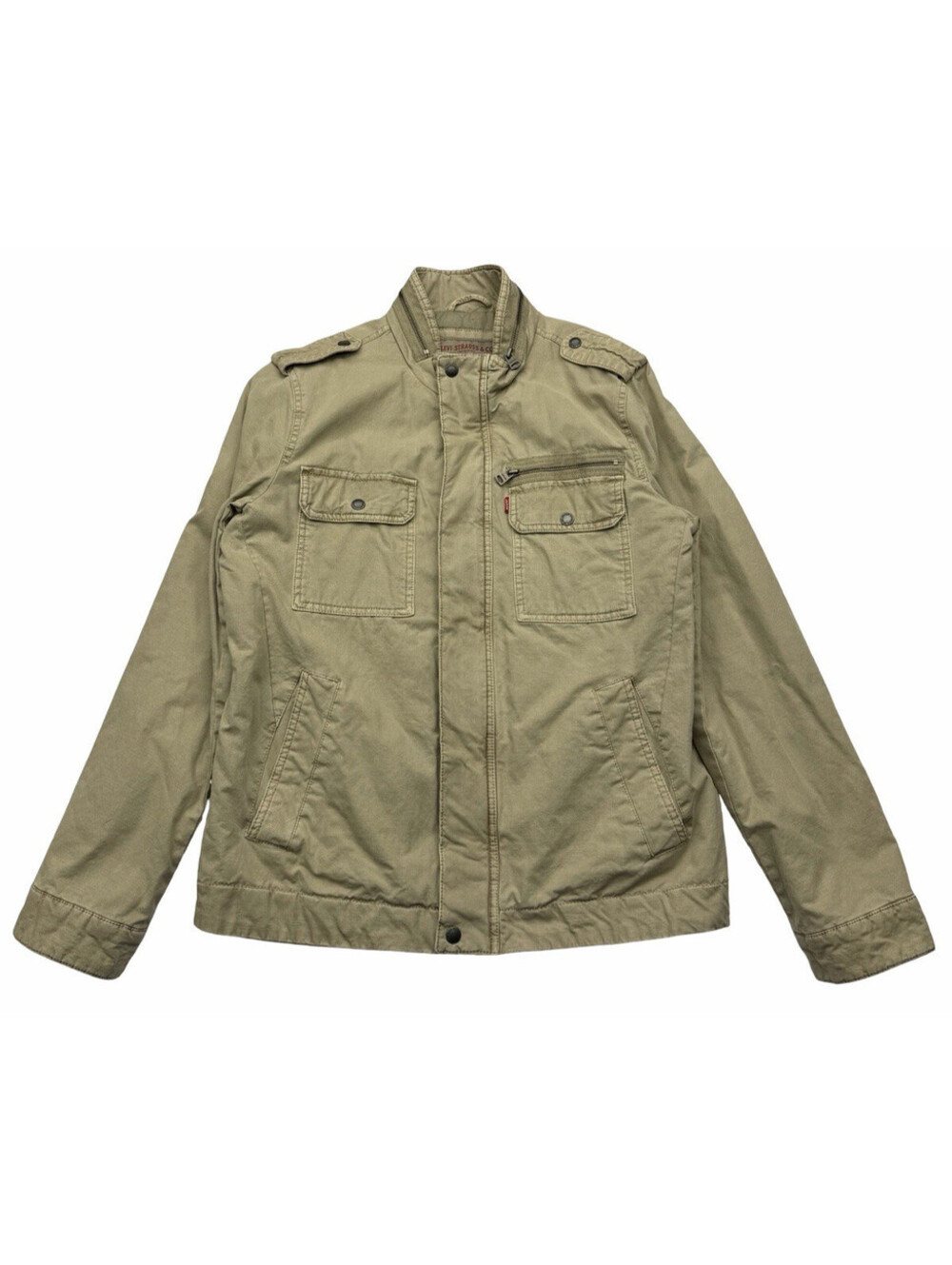 Levi's Men's Washed Cotton Field Military Jacket Khaki Size M